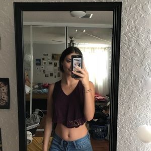 burgundy/plum kendall and kylie crop top